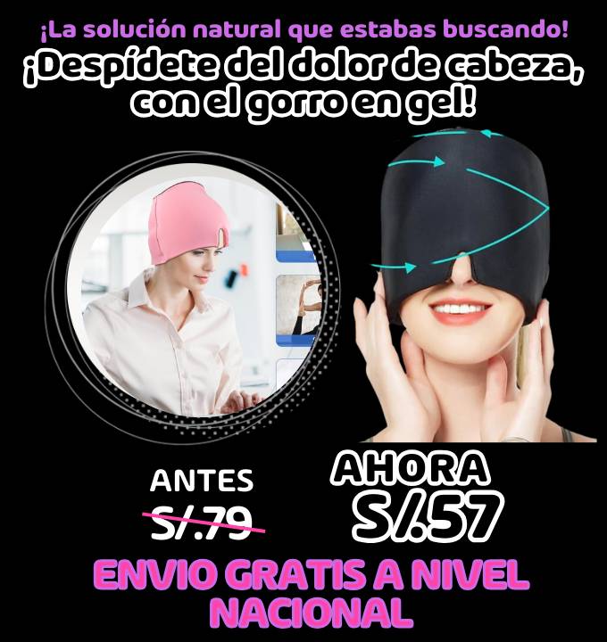 Gorro de gel para aliviar el dolor de cabeza